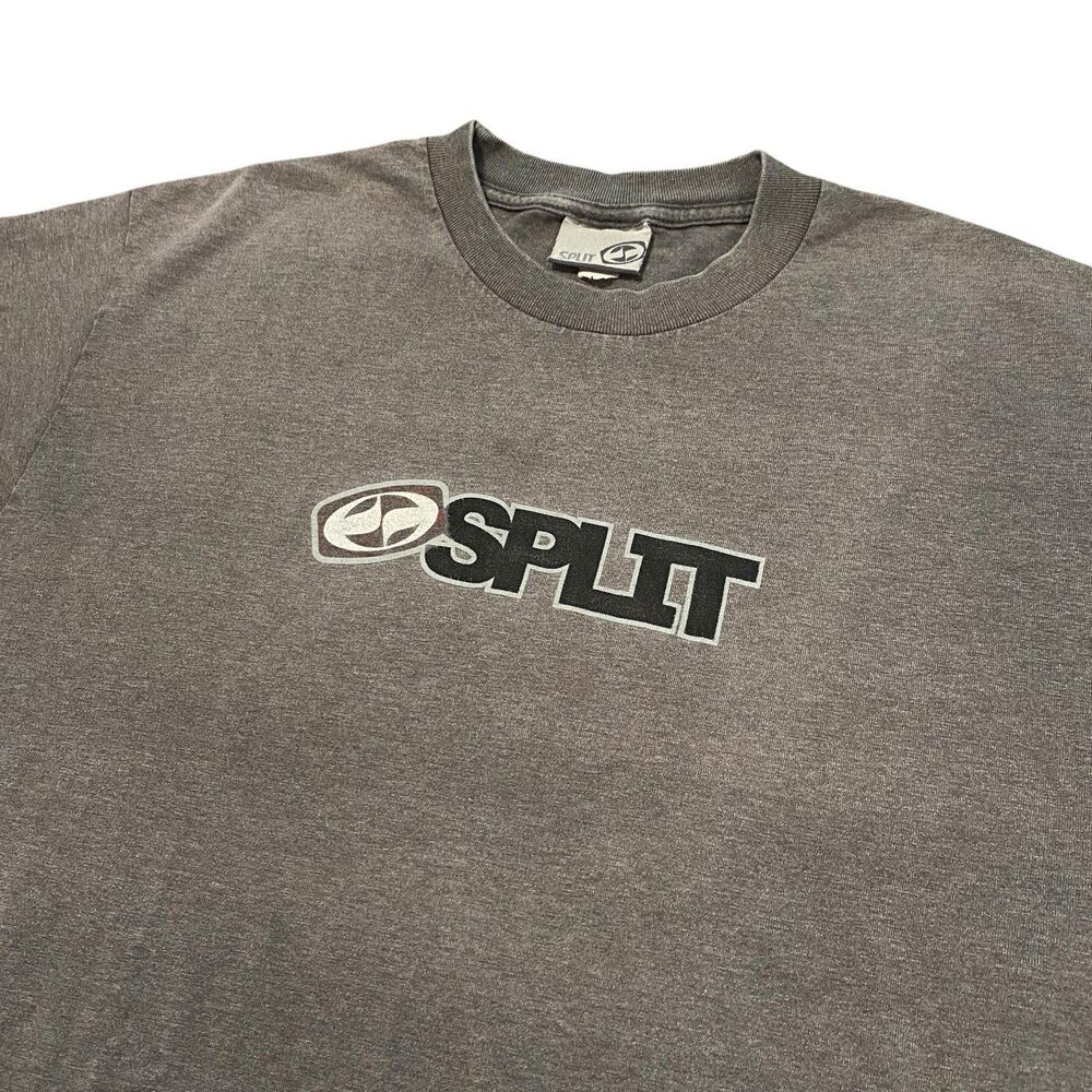 Vintage Split Skateboarding 90s Y2K Cyber Skate Surf Usa Made Tee T-Shirt L Jnco